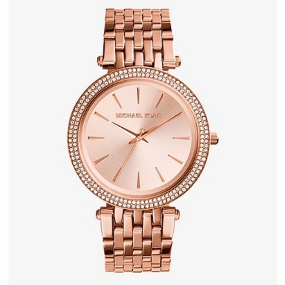 Michael Kors "Darci" Pave Rose Gold Watch